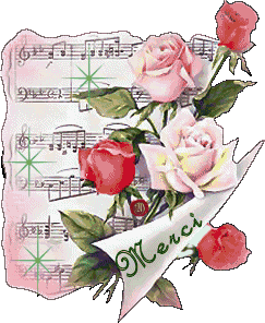 Gif animé merci fleurs et musique